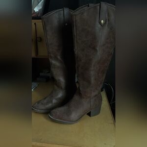 Elegant Brown Over the Knee Boots